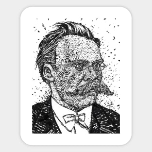 FRIEDRICH NIETZSCHE ink portrait Sticker